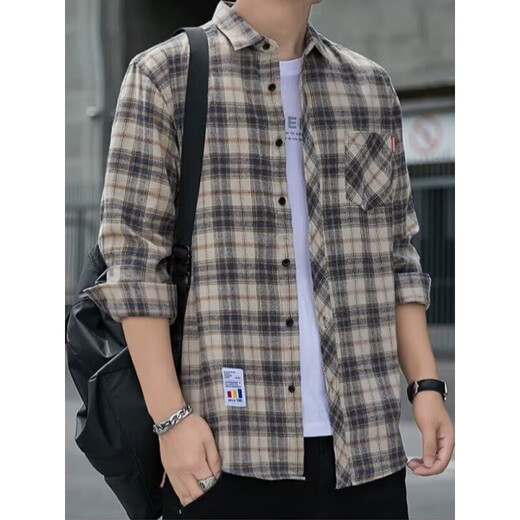 С чистым официальным сайтом Yishion Rettice Casual Room Men's Spring и осенью рубашки с длинными рукавами корейская топ-ретро Retro Lose Summer Thin K12109 Blue (с флисом 3xl 160-175Jin [Jin равняется 0,5 кг]