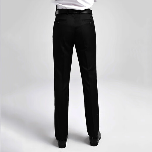 Shanghai Haoyu trousers men's business formal fit long trousers non-iron anti-wrinkle mid-waist commuting work trousers men's straight trousers black trousers 33