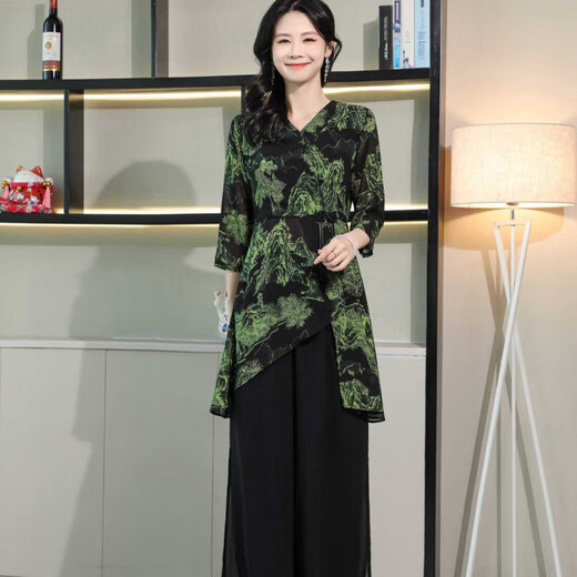 Hengyuanxiang 2025 Summer Nuevo tope de vientre larga de moda para mujeres Traje de temperamento de pierna ancha informal