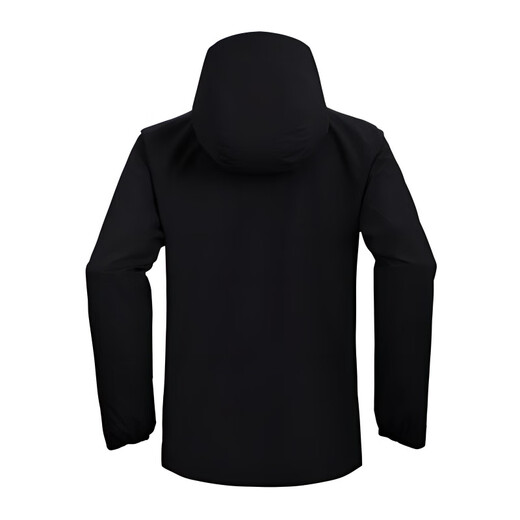 Kailas Sporty Outdoor Simple Solid Color Mountaine de randonnée et de randonnée à l'épreuve du vent mince Velvet confortable Veste à soupe de vent à capuche Black Black Xs
