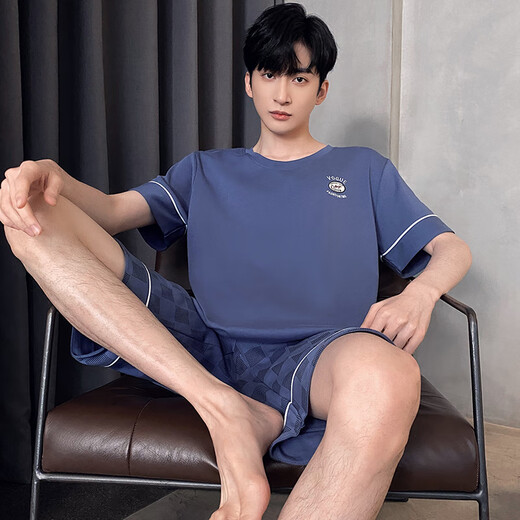 Yalu pijamas verano algodón puro algodón puro ropa de manga corta al estilo para hombres y adolescentes de verano estilo verano de gran tamaño hde-9928 l