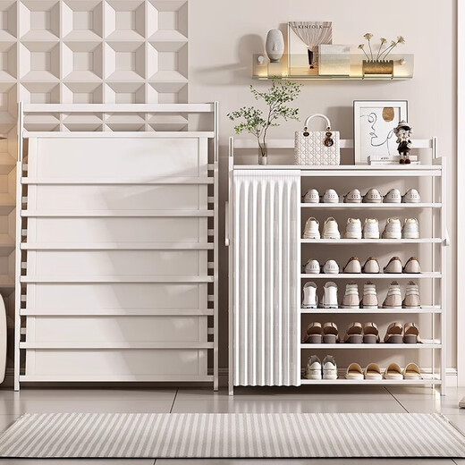 Editor-in-chief Xiang simple installation-free shoe rack small entrance door shoe cabinet multi-layer household dust-proof storage rack white 5 layers 50