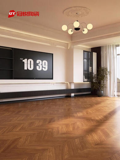 Sweet Miaomiao Logne Crème Style Taux de grain de bois 600x1200 Salon et chambre Herringbone Fish Os Match Tiles de sol rideau jaune Wutong BJ12799 600 * 1200
