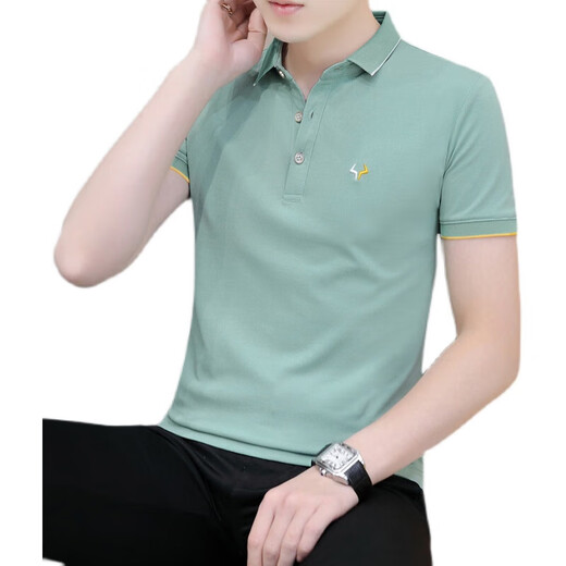 Hailan Business Niu Head Polo T-shirt Coton Pure Coton à manches courtes Cormeaux de revers d'été pour hommes Vêtements masculins masculins HEMPS HOMMINS GRY GRY 681 MODÈLE XL 120-135JIN [Jin est égal à 0,5 kg]