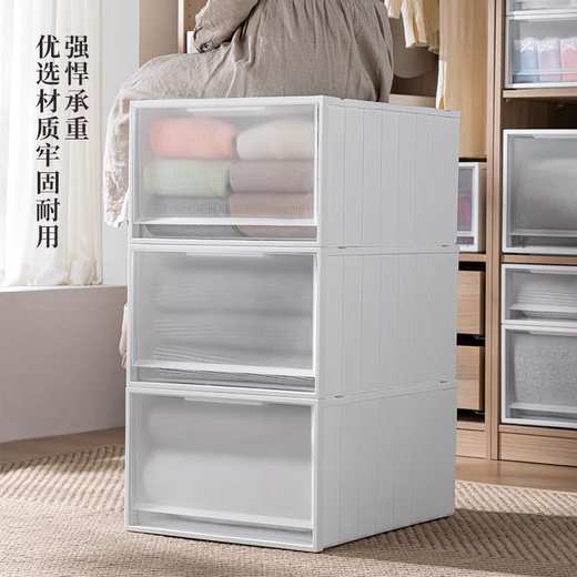 
Sanqihu storage box drawer plastic household clothes wardrobe storage box underwear storage cabinet transparent 9227 depth 44 width 34 height 19 three packages and hot-selling shopkeepers recommended