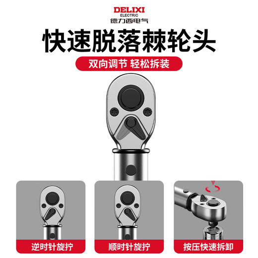 德力西（DELIXI）扭力扳手高精度扭矩力矩公斤板手定扭可调式火花塞汽修扳手 5件套72齿小飞14110Nm三级精度可