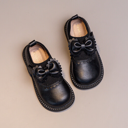 Wuma Girls' Shoes Children's Princess Small Leather Shoes 2025 New Spring and Autumn Genuine Leather Soft Sole Shoes Baby Girls British Single Shoes