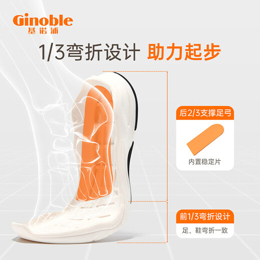 基诺浦（ginoble）儿童学步鞋春秋款软底1-5岁宝宝机能鞋 男女童鞋GW1289A/GW1290A GW1290象牙白/蓝色/粉色 27.5 175mm 适合脚长176-180mm