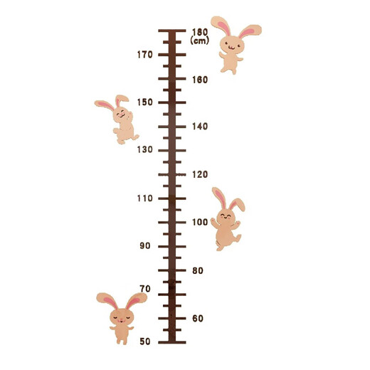 
Cartoon height wall sticker 3d three-dimensional acrylic children's room wall mural painting baby measuring ruler can be removed without damaging the wall 3879 rabbit height sticker - coffee + skin color + pink Small