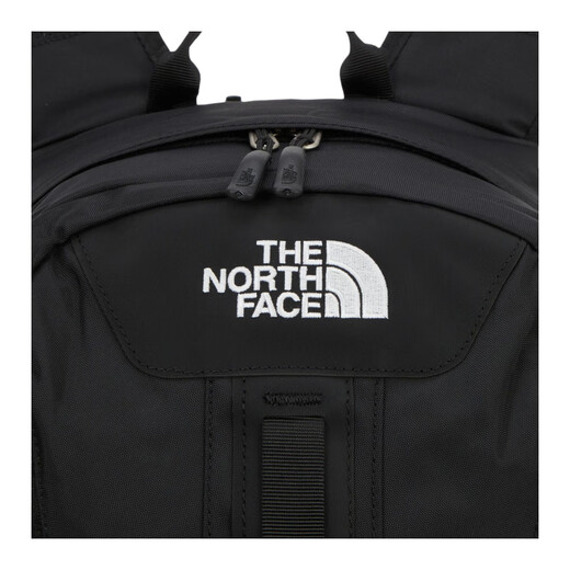 北面（The North Face）品牌徽标拉链开合尼龙双肩包中号男女同款情侣款黑色 黑色