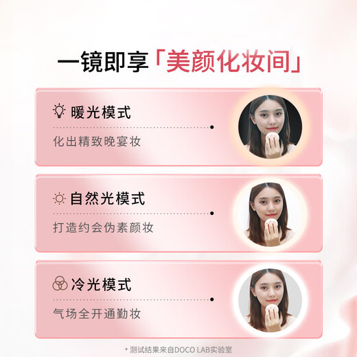 DOCO LAB new product makeup mirror beauty mirror high-definition luminous dormitory desktop led with light desktop smart dressing mirror small white mirror-standard version