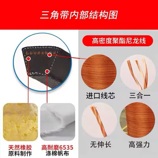 三维浙江三角带B4826/B4877/B4953/B5000/B5080/B5207/B5334B5461 B5080 Li内径周长 17mm