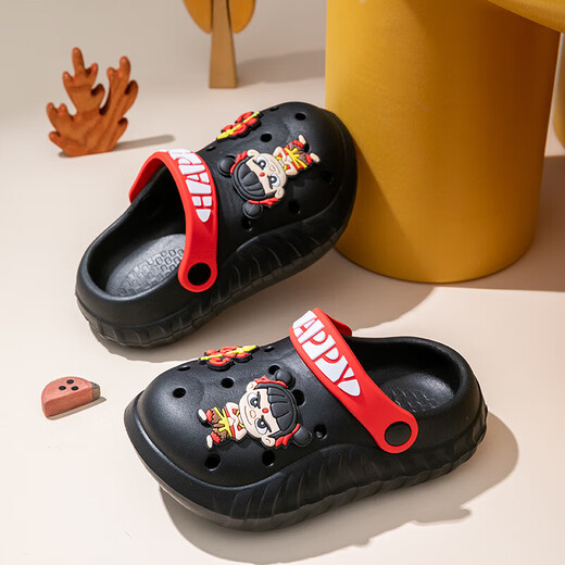 哪吒EVA儿童洞洞鞋夏季室内软底防滑男女童包头鞋中大童卡通拖鞋 【EVA高弹防滑升级版】蓝色 32 内长20.5cm