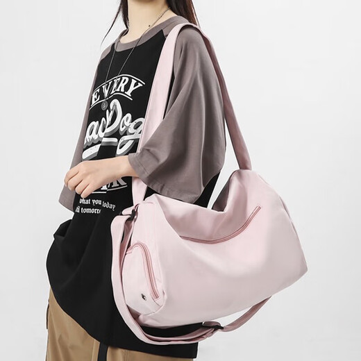 Chengyang Sports Yoga Short-distance Duck Bag Large Capacity Handbag Women's Business Travel Swimming and Fitness Bag Crossbody Backpack Pink 37*20*24cm