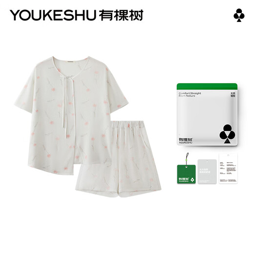 
Youkeshu pajamas Lacele Tensi Ladies Chinese style home new style suit pajamas women's style slim and can go out for summer Lotus gray L