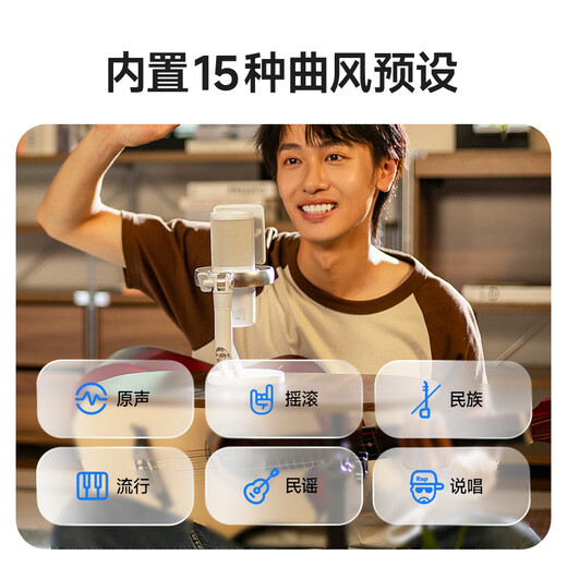 Maono wireless microphone live singing karaoke condenser microphone professional built-in sound card anchor computer mobile phone song recording special equipment software reverberation tuning Maono DM40live DM40live cantilever black (10 levels of reverberation + wireless accompaniment)