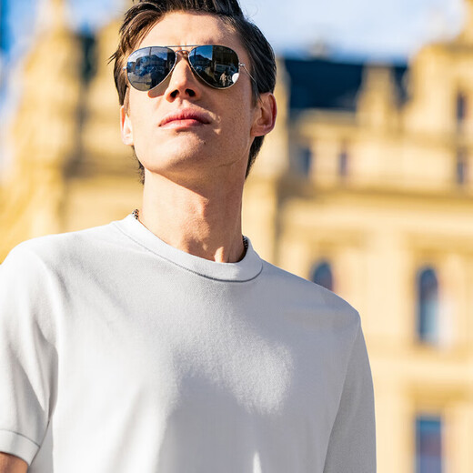 Mr. BU BU CONTRAST COULEUR ROUND COU T-shirt tricoté 2025 Printemps et été Nouveau Skin Friendly Cool Men's Short Sleeve ET15099 Haoyuebai S / 165