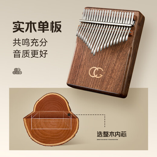 前谷（CEGA）卡林巴拇指琴21音黑胡桃木板式箱式手指琴生日儿童节礼物乐器