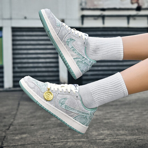 Nike AJ Herrenschuhe AJ1 Snake Year Limited Dritter Prinz Ao Bing Schwarz -Weiß -Panda Low Top Shoes lässig Sneaker Love Dritter Prinz Ao Bing 9928 36