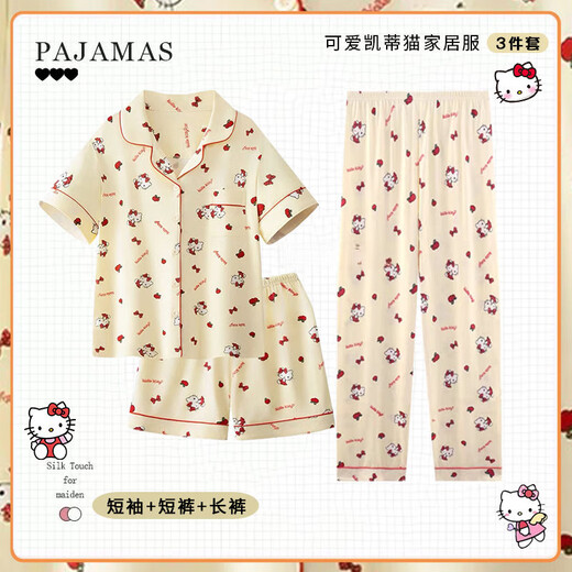 
Superficial Japanese ins cartoon cute crayon Shin-shiba pajamas for women in summer new printed shorts shorts home clothing set KK-14101 [short sleeve] three-piece set L 96-115Jin [Jin equals 0.5 kg]