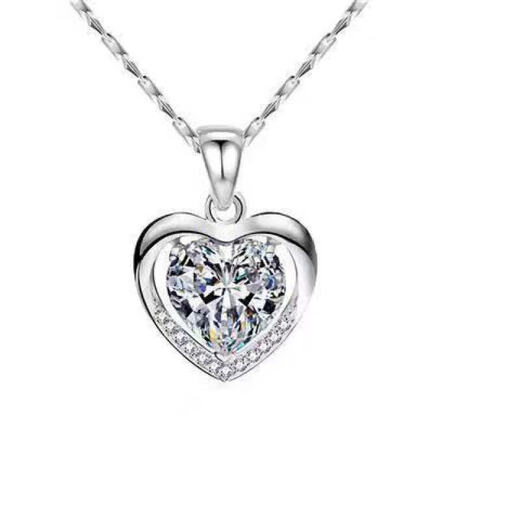 Heart of the Ocean PT950 Platinum Necklace for Women 2025 New 18K-Clavicle Chain Pendant as a Gift for Girlfriend and Wife Blue with Melon Seed Chain 45CM Light Luxury Style