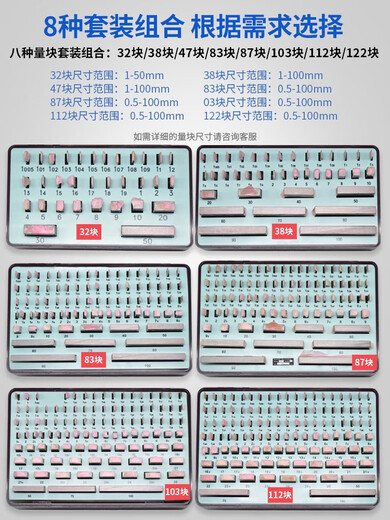 Southwest-Gang-Präzisionsmessung des Blocks mit Hochgeschwindigkeitsstahl-Metrik-Blockmesser 3883 Level 10 Mikrometer-Teststandard-Block-Set 32-Stufe Klasse 1