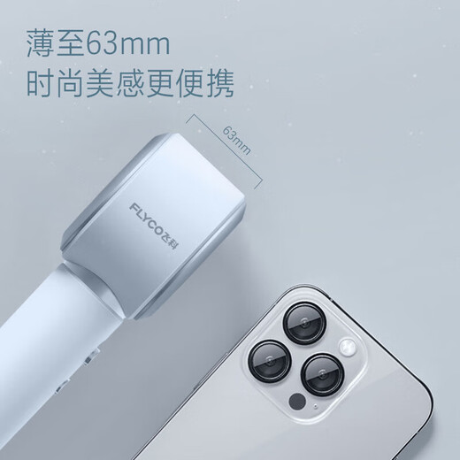 FLYCO high-speed hair dryer for home dormitory, portable noise reduction, hair care, strong wind, holiday birthday gift for girlfriend and wife, hair dryer with intelligent temperature control FH6371, exclusive flagship hair dryer 6371 gray, magnetic air nozzle + gift bag