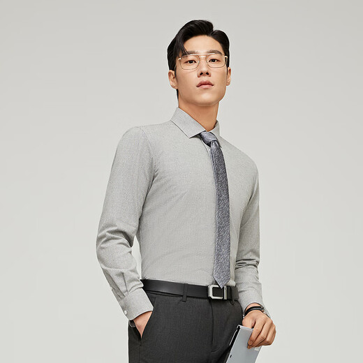 Youngor machine washable down shirt autumn and winter white goose down lining cotton warm long-sleeved shirt for men 129827