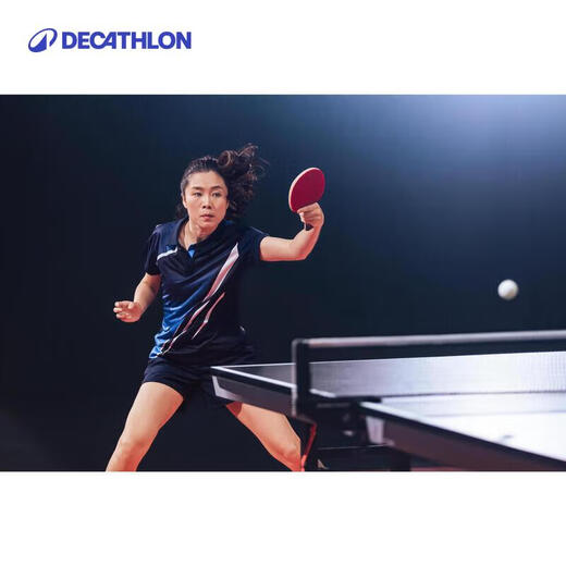 迪卡侬（DECATHLON）女式乒乓球运动Polo衫短袖羽毛球服藏蓝色L-4836885