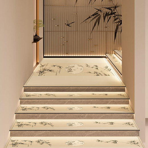 Miaopule [Pangdonglai hot product] duplex villa stair step pad self-adhesive high-quality mat that can be scrubbed and free of glue step protection Jinghua Fumeng-3886 30cm*120cm