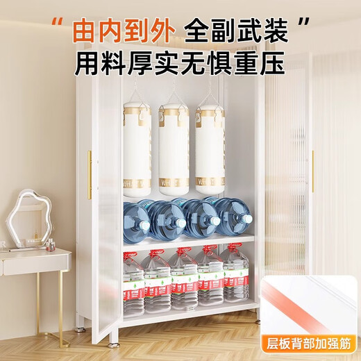 简易衣柜卧室家用出租房用组装金属全钢架新款衣橱小户型收纳柜子 上下PC对开门衣柜998*500*1585