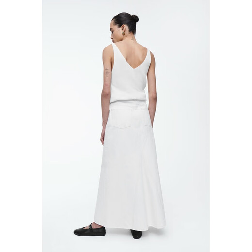 COS de falda de algodón blanquecina de COS 1208923002 32