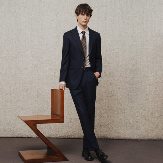 Guillaume de Mons Blazer Suit Imported Wool Business Casual Wedding Suit Men's Single Top 2025 Autumn and Winter Prussian Blue Single Top 46