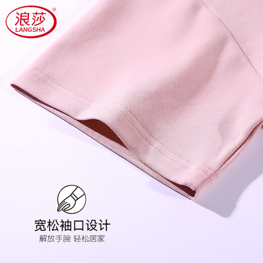 
LangSha 2025 summer new pajamas for women summer pure cotton short-sleeved trousers thin style can be worn on the outside cotton home clothing set YSH679 M [recommended to be 80-100 Jin [Jin equals 0.5 kg]]