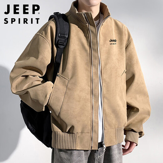 JEEP SPIRIT Jeep jacket men's jacket men's leather clothes autumn and winter casual high-end workwear style high-end handsome men's clothing