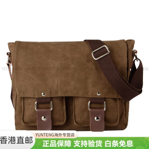 Slazenger Japaner Retro Workwear Trendy Multipocket großer Kapazität Cowide Leinwand Postbeutel Canvas Kameratasche Crossbody Black Gift Box