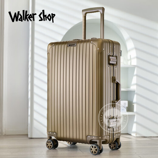 Walker Shop thickened all-aluminum alloy large-capacity 20-inch trolley suitcase business suitcase 28 multi-function boarding suitcase for men rose gold 28 inches (37 karat with a large capacity of about 92 liters)