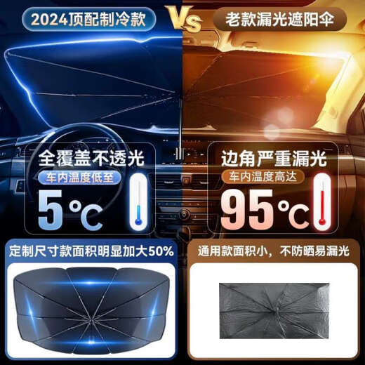 
Magic valve shell car sunshade front umbrella thermal insulation special sunscreen front windshield for parking interior car curtain baffle universal large size 14079 arbitrary bend 1