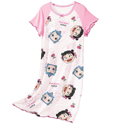 Balabala Kinderpyjama dünne Sommermodal Big Boy Girl Nachthemd Eltern-Kind-Heimkleidung Nezha 2025 neues Mädchen 1m-ST-12415 170 18 Größen (150-155) cm