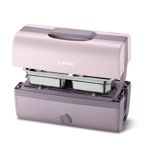 SUPOR (SUPOR) electric lunch box can be plugged in and heated 304 stainless steel double portable double layer 2 inner pots white