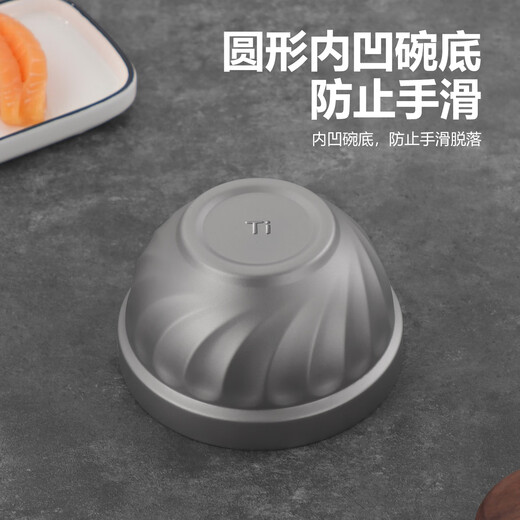 Vibixi pure titanium rice bowl home kindergarten double-layer insulated anti-scalding soup bowl instant noodle bowl for adults and children anti-fall eating titanium bowl pure titanium bowl 500ML 1 piece