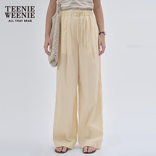 Teenie Weenie [Lycel Blend] Bear Women's Vêtements 2025 Été Nouveau pantalon yamamoto mince Pantalon décontracté Light Khaki M