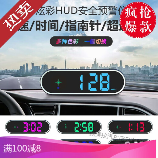 2025 new electronic dog driving safety warning instrument radar speed measurement GPS car HUD head-up display flagship colorful version comes with cigarette lighter car charger GPS+North