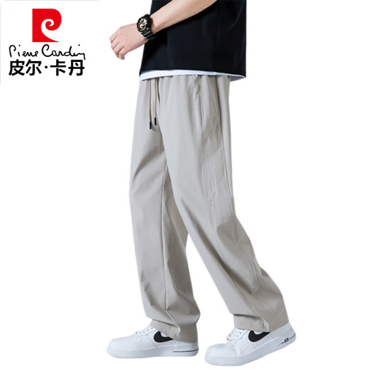 Pierre Cardin Mesh atmungsaktiven Eis Seidenhosen 2025 Sommer neuer kühles, schnell trocknendes Mücken-Repellent Hosen Männer Straight Lose Casual Sports 6636 Black L (ca. 110 ~ 130 Jin [Jin gleich 0,5 kg] tragbar)