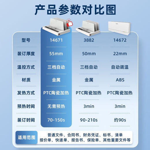 
DELI Deli hot melt binding machine fully automatic small bidding glue installation office contract documents home automatic envelope machine 3882 [500 bindings] intelligent three-speed temperature control