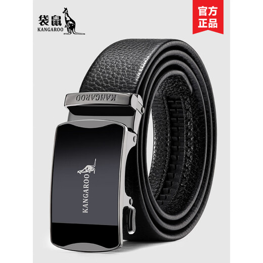 Kangaroo cowhide men's belt genuine leather automatic buckle business belt 2025 new brand trouser belt men's pure 6195 genuine leather used for new 115cm