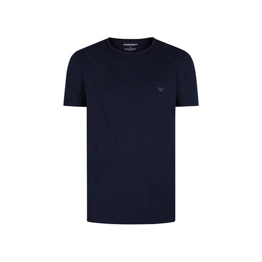安普里奥·阿玛尼（Emporio Armani）EA 夏季新品秋男士棉质经典短袖T恤 打底衣 2件装 15935蓝/灰 XL