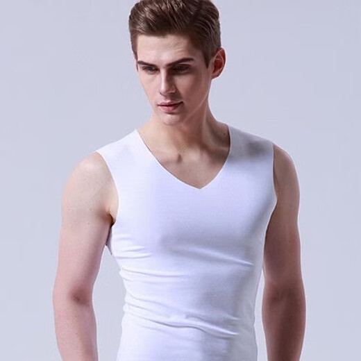 1/2 piece men's vest bottoming seamless slim vest men's breathable underwear men's sleeveless T-shirt gray 3XL