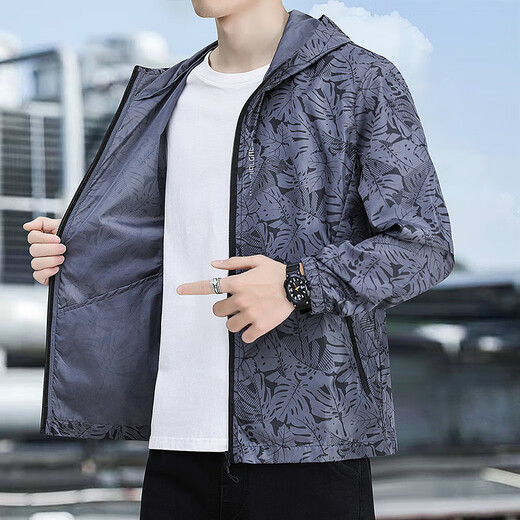 Clearance Ice Silk Sun Protection Clothes Men's Summer Thin Loose Camouflage Men's Jacket Breathable Fishing Sports Jacket Cool High Quality Clearance Black XL Recommended Weight 120-130 Jin Jin equals 0.5 kg Can be worn