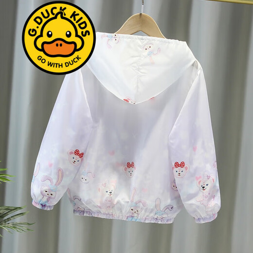 G.Duckkids Marke Kinderkleidung Girls Sun Protection Summer Dünne Kinderjacke Neue Kapuze Haut Kleidung Mädchen Sonnenschutz Kleidung Sommer F928 Lila 130